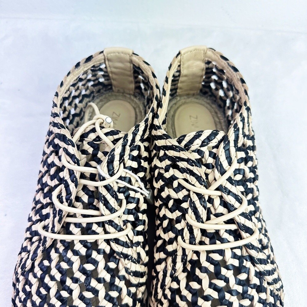 ZIMMERMANN Women's Braided Leather Woven Espadrilles In Black Size 40 - Picture 7 of 16